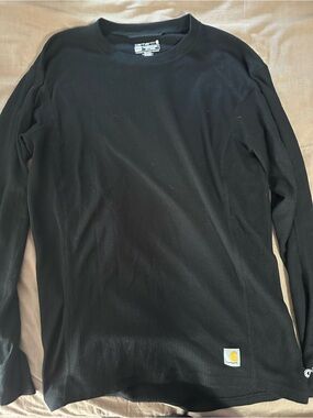 Carhartt Black Waffle-Knit Long Sleeve Crew